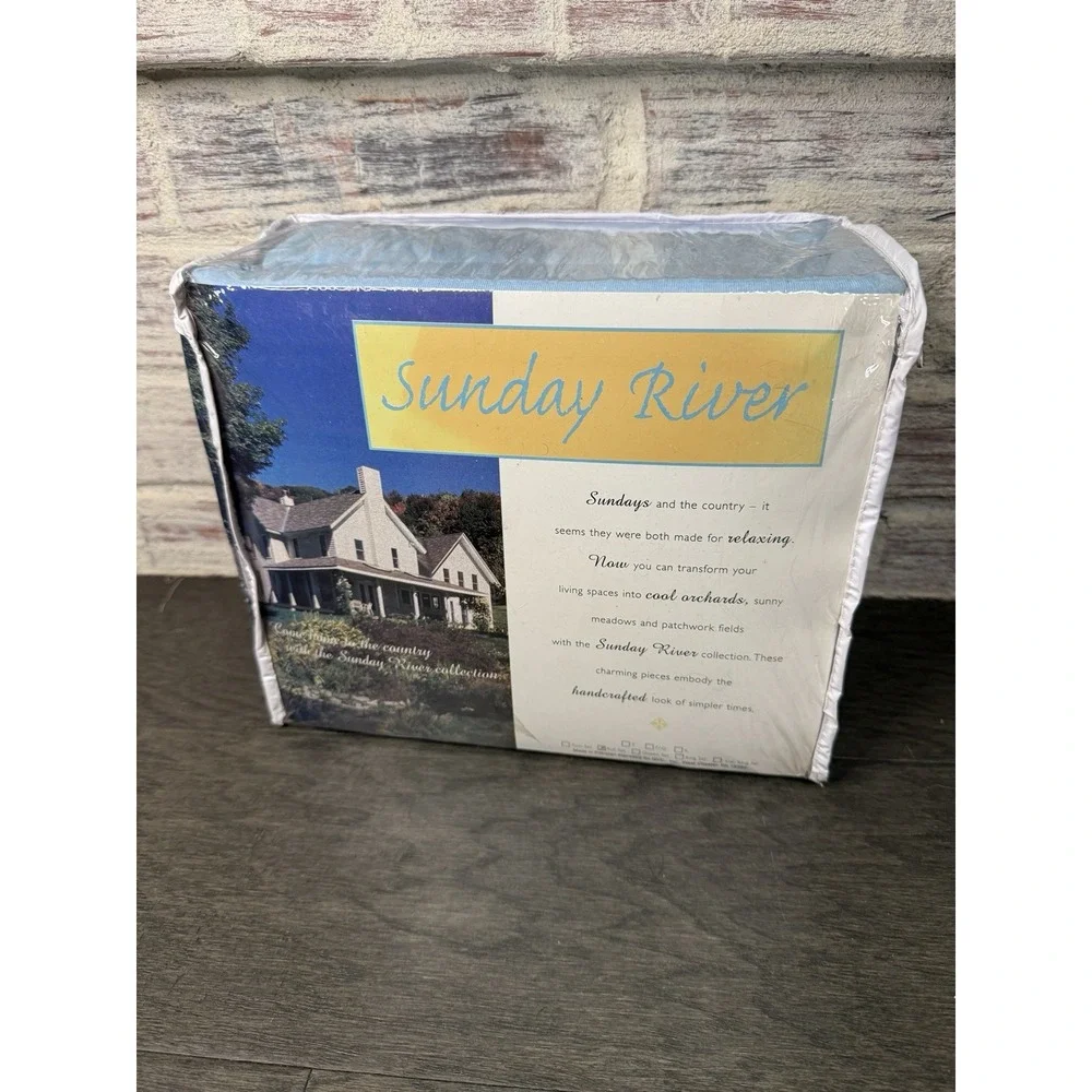 QVC Sunday River Full Cotton Sheet Set Baby Blue Color New Vintage NOS Soft